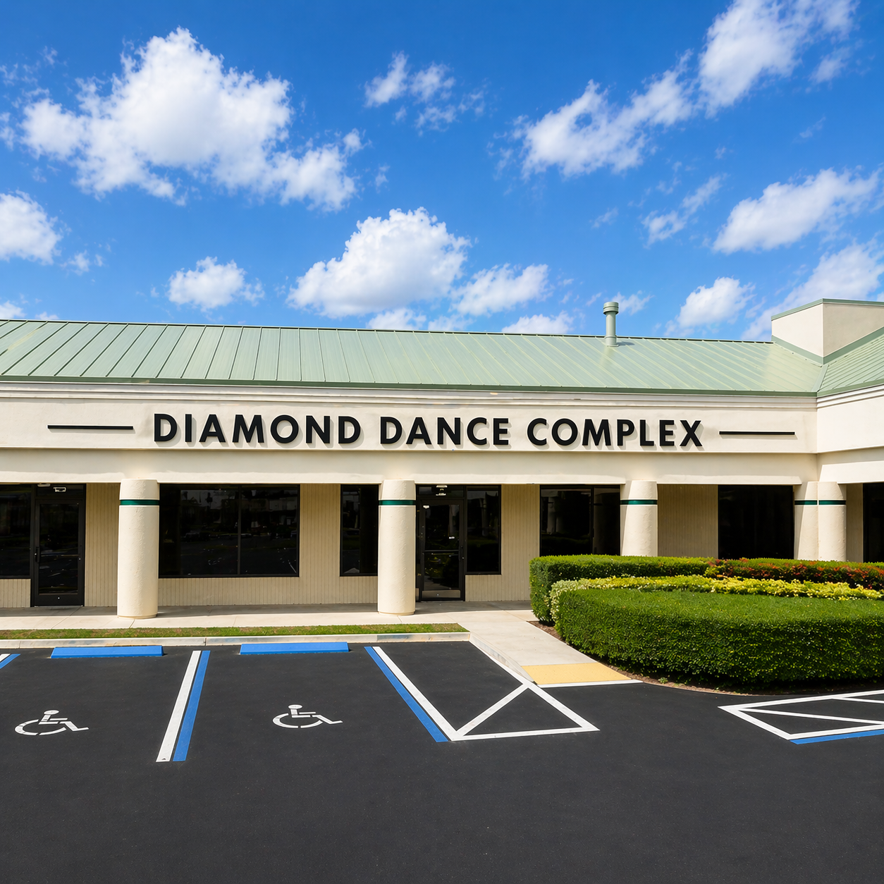 Diamond Dance Complex storefront in Pembroke Pines, Florida