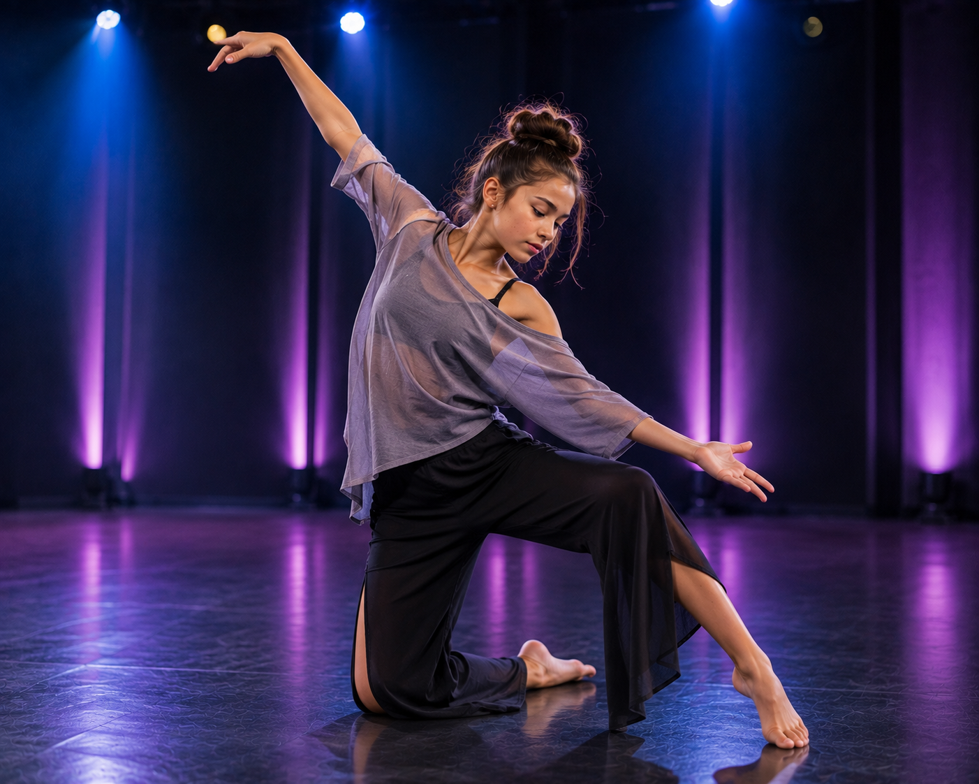 Dancer holding a posed position at Diamond Dance Complex in Pembroke Pines