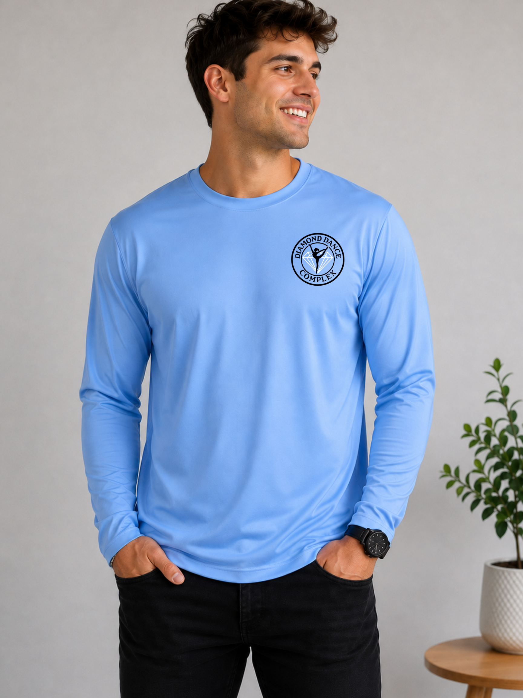 Diamond Dance Complex baby blue long sleeve shirt